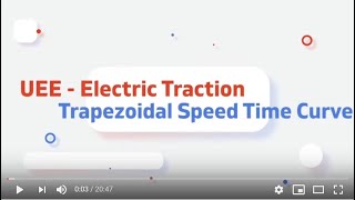 Electric Traction  1  Trapezoidal Speed Time Curve [upl. by Nylirret]