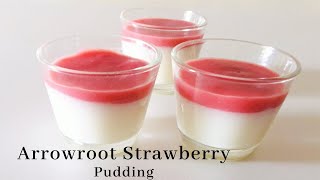 Arrowroot Strawberry Pudding lകൂവപ്പൊടി l ll Easy Pudding [upl. by Aneekan]