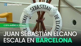 El Juan Sebastián Elcano hace escala en Barcelona con motivo de la Copa América [upl. by Petie]