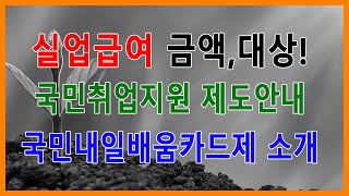 실업급여 대상과 금액 국민연금 실업크레딧 국민취업제도 소득과재산 국민내일배움카드제 주요 내용 안내 [upl. by Eelytsirk]