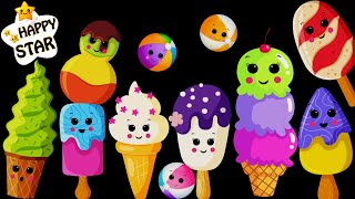 Ice Cream Dance Party  Dance Cartoon Videos  Kids Videos Collections  Happy Star Dancing [upl. by Leahcim]