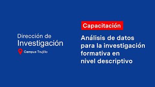 Análisis de datos para la investigación formativa en nivel descriptivo [upl. by Assillam505]