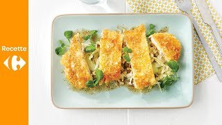 Escalopes de dinde à la japonaise salade de concombre et chou chinois [upl. by Ynned]