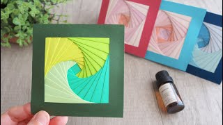 渦巻きミニカードの作り方・アイリスフォールディング風【無料テンプレート】  How to Make a Iris Folding Style Card with Free Template [upl. by Ainsley685]