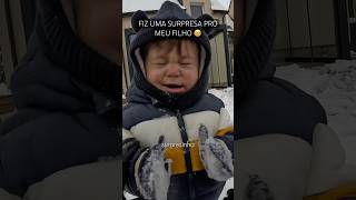 Meu filho estava com medo da neve então eu resolvi fazer uma surpresa pra ele [upl. by Gord379]