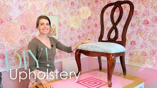 How To Reupholster a Dining Chair  Detailed Tutorial [upl. by Deste]