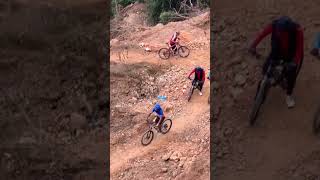 Uphill Floodway Road mtb riders nepal marin cycling shorts ytshorts dangerous flood ronb [upl. by Acisej]