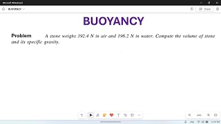 Buoyancy Numerical problem03 Submerged stone [upl. by Enytnoel357]