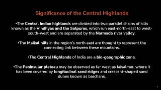 The Central Highlands  Indian Geography  UPSC [upl. by Haniraz]