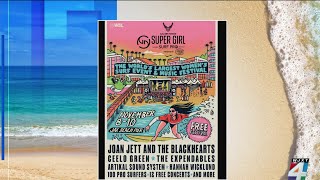 Top female surfers drop in on Jax Beach for Super Girl Surf Pro [upl. by Lepper]