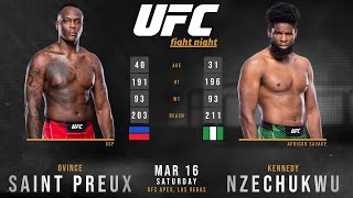 Ovince SAINT PREUX vs Kennedy NZECHUKWU Full FIGHT [upl. by Lynnea443]