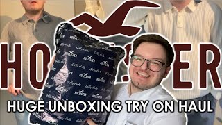 HUGE HOLLISTER UNBOXING TRY ON HAUL  mens fashion [upl. by Ashton]