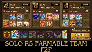 GUIDE FIRST TEAM SOLO R5 FULL FREE TO PLAY FARMABLE  40 SEC summonerswar guide tutorial [upl. by Hilbert]