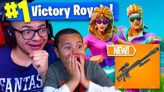 NEW HEAVY SNIPER COMING TO FORTNITE BATTLE ROYALE NEW SKINS ARE INSANE 9 YEAR OLD BROTHER [upl. by Bena145]