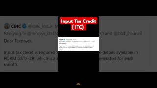 ITC  Input Tax Credit  CBIC Tax Law  GST lawsir [upl. by Aineles]