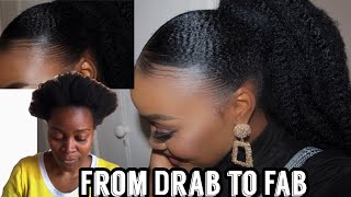 HOW TO SLEEK PONYTAIL ON 4C NATURAL HAIR BEGINNER FRIENDLY south African YouTuber [upl. by Poppy]