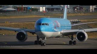 TUIfly Nordic Boeing 76738AER Early Dawn Takeoff  Stockholm Arlanda Airport [upl. by Tap]