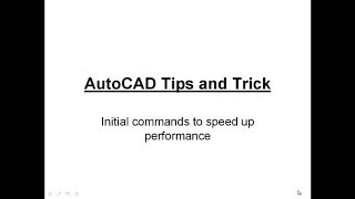 AutoCAD Tips  Initial Commands to Speed Up Performance [upl. by Kathie]