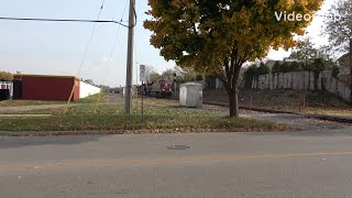 Wow 4 locomotives 8842 8901 9718 9360 over 10000 feet long CPKC Train 135 London Ontario [upl. by Florian854]