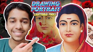 Draw to portrait Savitribai Phule drawing Sketching make 🙂🙏 [upl. by Eeimaj819]