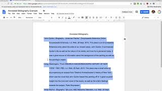 Format an Annotated Bibliography in Google Docs [upl. by Nihhi]