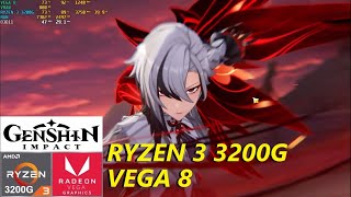 Ryzen 3 3200g  VEGA 8 2024  Genshin Impact gameplay [upl. by Aikym]