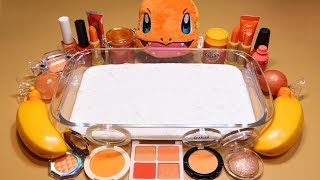 Color Series Season3 Mixing quotORANGEquot MakeupPartsslime Into White Slime quotORANGESlimequot [upl. by Michaela624]