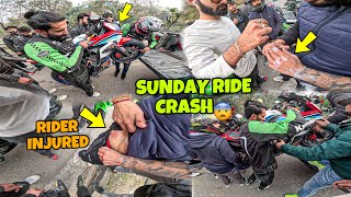 Worst Superbike Crash on Sunday Ride😭  CBR 650f Crashed on Sunday Ride aalyanvlogs1299 [upl. by Bokaj624]