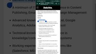 Deloitte hiring 2024  Deloitte off campus  Job for graduates  Freshers job deloitte job [upl. by Savill]