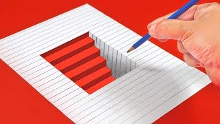 10 AMAZING ILLUSION DRAWINGS FOR KIDS  Draw Illusions in Simple Way [upl. by Akehsal]