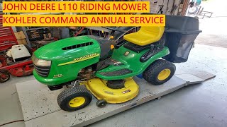 John Deere L110 Riding Mower  Annual Service Kohler Command 175hp [upl. by Sprague]