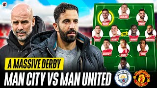 Amorim vs Guardiola Yoro Amad amp Hojlund START  CITY vs MAN UTD Starting XI [upl. by Aihseuqram]