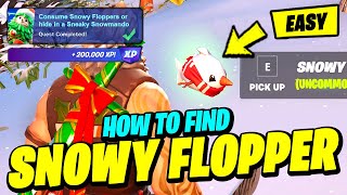 How to EASILY Consume Snowy Floppers or hide in a Sneaky Snowmando  Fortnite Winterfest Quest [upl. by Daniels]