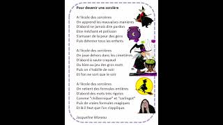 French poem 🎃 Pour devenir une sorcière from Jacqueline Moreau 🎃 [upl. by Nolat9]