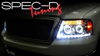 SPECDTUNING INSTALLATION VIDEO 20042008 FORD F150 PROJECTOR HEADLIGHTS [upl. by Elleval]