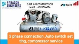 Air Compressor Auto Cut Setting  Air Compressor Auto Cut Connection 3 Phase  Compressor Sarvice [upl. by Ferreby67]