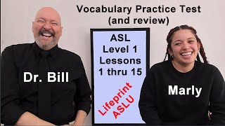 Level01 Vocabulary Practice Test and Review 50 questions from Lesson 1 through lesson 15 ASLU [upl. by Arykahs]