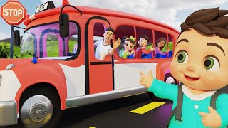 Wheels On The Bus Go Round And Round Colorful Bus  Kids Nursery Rhyme [upl. by Dlonyar]