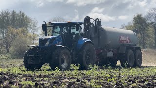 Épandage de lisier  New Holland T7230 et une jeantil GT 15500 [upl. by Shelman]