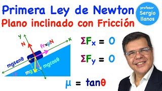 Primera Ley de Newton Plano Inclinado con Fricción [upl. by Atat533]