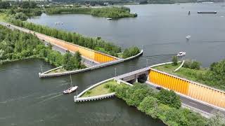 The Veluwemeer Aqueduct Netherlands Unique Water Bridge [upl. by Osnohpla]