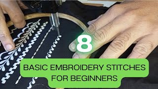 Basic Embroidery Stitches for Beginners  machine Embroidery [upl. by Le]