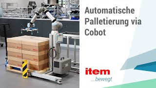 RoboterPalettierung Automatische Palettierung via Cobot [upl. by Coopersmith]