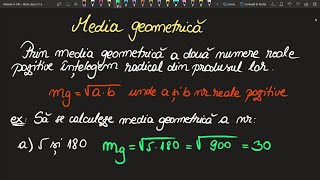 Media geometrica clasa a 7 a Teorie si Exercitii Invata Matematica Usor  Meditatii Online [upl. by Nylirrej706]