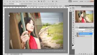 สอน Photoshop  ทำภาพขอบดำ Vignette  by Sync [upl. by Sanyu]