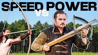 600lb Medieval Crossbow VS 165lb English Warbow [upl. by Enel]