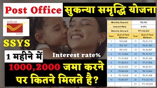 Sukanya Samridhi Yojana Post Office 2024 monthly Investment  Maturity value Interest rate [upl. by Linders164]