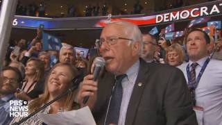 Bernie Sanders surprises crowd moves to nominate Clinton by voice vote at the 2016 DNC [upl. by Edwyna]