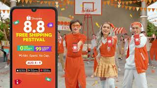 Shopee 88 Free Shipping Festival ngayong August 49 [upl. by Hwang762]