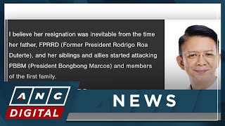 PH Senate President VP Duterte resignation from Cabinet inevitable  ANC [upl. by Malchus]